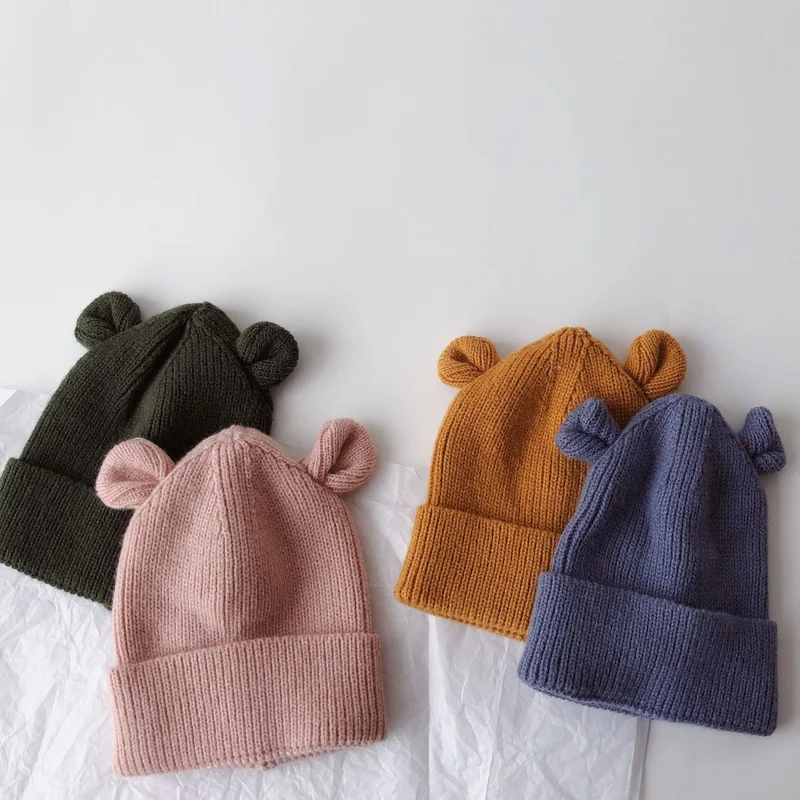 Cute Cartoon Bear Ear Baby Hat Winter Soft Warm Knitted Boy Girl Hats Beanie Solid Color Infant Toddler Cap Bonnet Kids Caps
Cute Cartoon Bear Ear Baby Hat Winter Soft Warm Knitted Boy Girl Hats Beanie Solid Color Infant Toddler Cap Bonnet Kids Caps