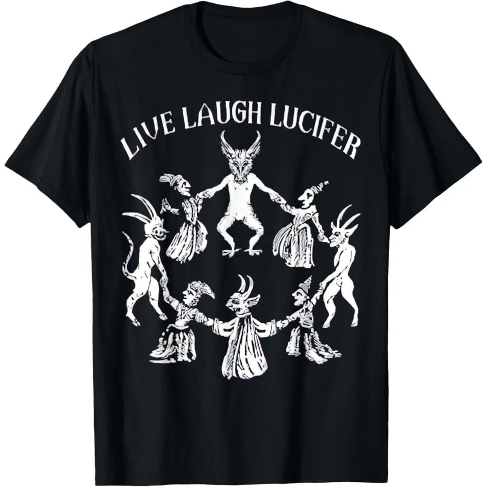 Классическая футболка Live Laugh Lucifer Horror Satan Satanic Demonc Devil Goat унисекс футболки в готическом стиле в стиле панк мужские хлопковые футболки
Классическая футболка Live Laugh Lucifer Horror Satan Satanic Demonc Devil Goat унисекс футболки в готическом стиле в стиле панк мужские хлопковые футболки