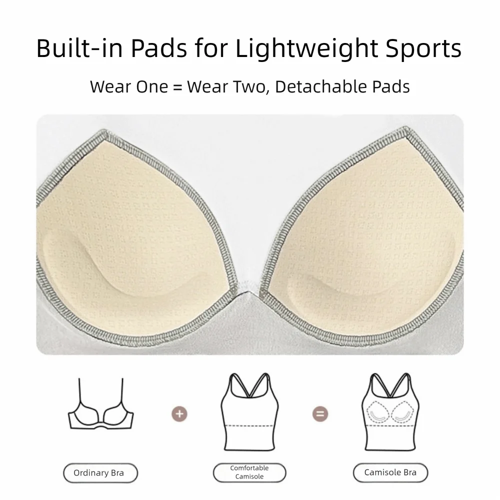 Однотонный спортивный жилет телесного цвета из мягкой ткани, спортивный бюстгальтер для фитнеса с перекрещивающейся спиной и подушечками для груди, высокая эластичность
Однотонный спортивный жилет телесного цвета из мягкой ткани, спортивный бюстгальтер для фитнеса с перекрещивающейся спиной и подушечками для груди, высокая эластичность