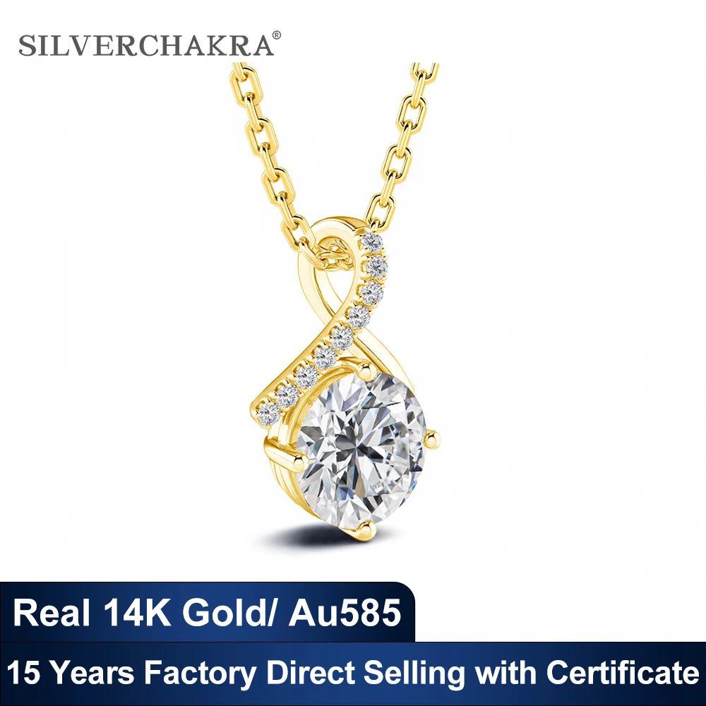 14K Gold Twist Round Cut Moissantie Diamond Necklace for Women Love Engagement k Gold Pendant Certificate Factory Wholesale
14K Gold Twist Round Cut Moissantie Diamond Necklace for Women Love Engagement k Gold Pendant Certificate Factory Wholesale