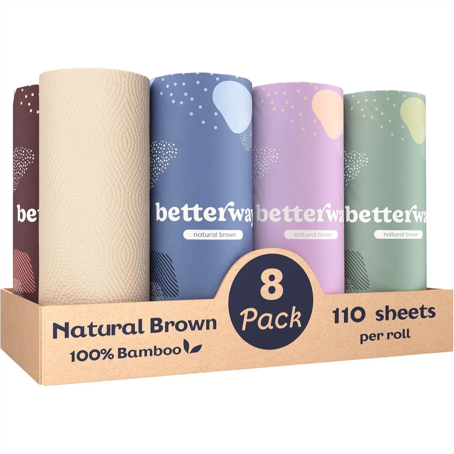Bamboo Paper Towels - 8 Rolls, 2 Ply, 110 Sheets - Plastic Free, PFAS Free, Strong & Absorbent, Compostable
Bamboo Paper Towels - 8 Rolls, 2 Ply, 110 Sheets - Plastic Free, PFAS Free, Strong & Absorbent, Compostable