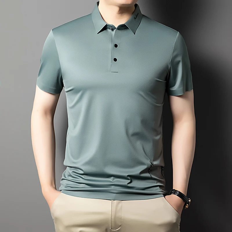 New Summer Seamless Golf Men's Polo Shirts High Quality Short Sleeve Solid Color Business Causal Thin Male T-shirts Man Tees
New Summer Seamless Golf Men's Polo Shirts High Quality Short Sleeve Solid Color Business Causal Thin Male T-shirts Man Tees