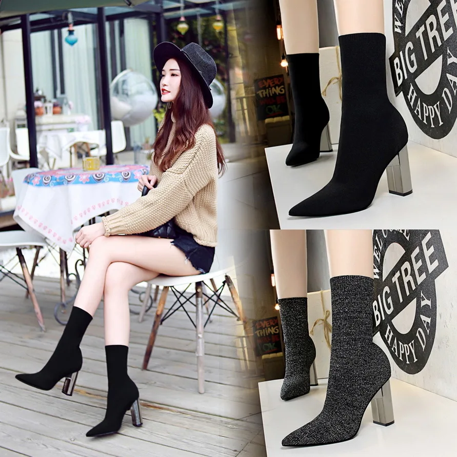 Women's High Heels Middle Heels Nightclub Slim Appearance Pointy Knitted Women Pumps Ladies Shoes туфли женские женская обувь
Women's High Heels Middle Heels Nightclub Slim Appearance Pointy Knitted Women Pumps Ladies Shoes туфли женские женская обувь