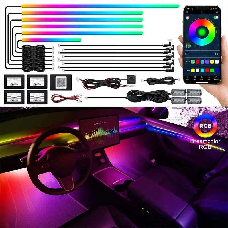 64 RGB неоновые Автомобильные светодиодные ленты для окружающего освещения акриловая атмосфера Радуга автомобильная лампа симфония красочное приложение для борьбы универсальное освещение светодиодный
64 RGB неоновые Автомобильные светодиодные ленты для окружающего освещения акриловая атмосфера Радуга автомобильная лампа симфония красочное приложение для борьбы универсальное освещение светодиодный