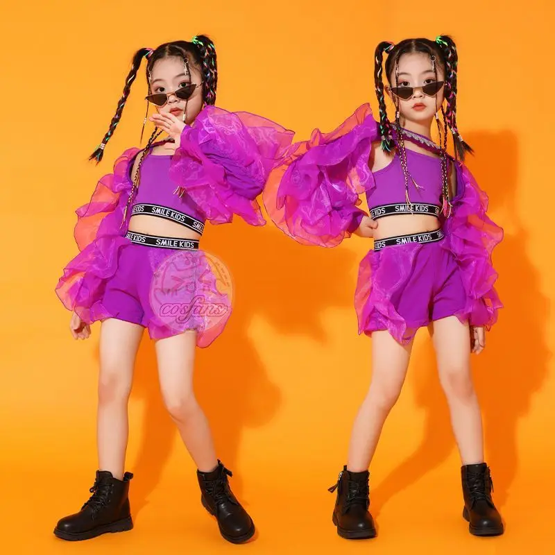 Dance Clothes Concert Stage Performance Wear 2023 New Girls Jazz Dance Costume Purple Fluffy Sleeves Suit Kids Hip Hop
Dance Clothes Concert Stage Performance Wear 2023 New Girls Jazz Dance Costume Purple Fluffy Sleeves Suit Kids Hip Hop