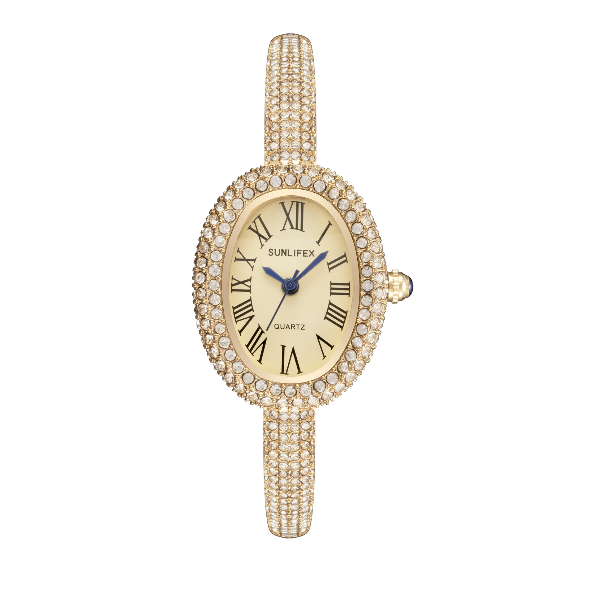 SUNLIFEX Women Oval Bangle Watch Full Rhinestone Encrusted Vintage Roman Dial Open Cuff Bracelet Luxury Dress Quartz Wristwatch
SUNLIFEX Women Oval Bangle Watch Full Rhinestone Encrusted Vintage Roman Dial Open Cuff Bracelet Luxury Dress Quartz Wristwatch
