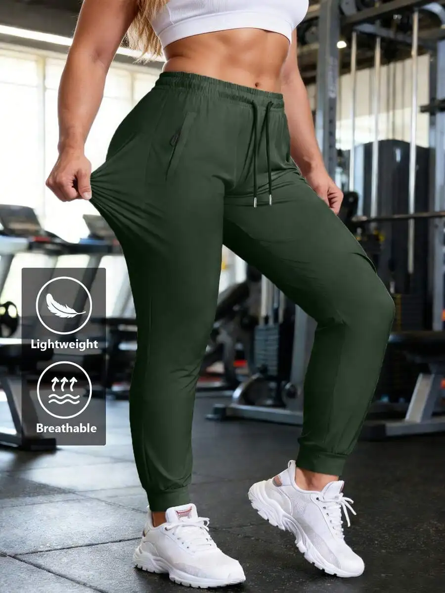 Womens Lightweight Breathable Joggers High Stretch Quick Dry Drawstring Waist Side Pockets Loose Tapered Leg Gym Running Pants
Womens Lightweight Breathable Joggers High Stretch Quick Dry Drawstring Waist Side Pockets Loose Tapered Leg Gym Running Pants
