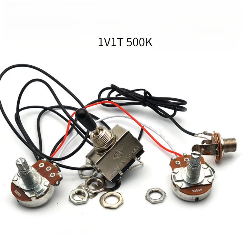 Полный комплект проводки для гитары, 1T1V, 500K, большие потенциометры, 3-позиционный переключатель.
Полный комплект проводки для гитары, 1T1V, 500K, большие потенциометры, 3-позиционный переключатель.