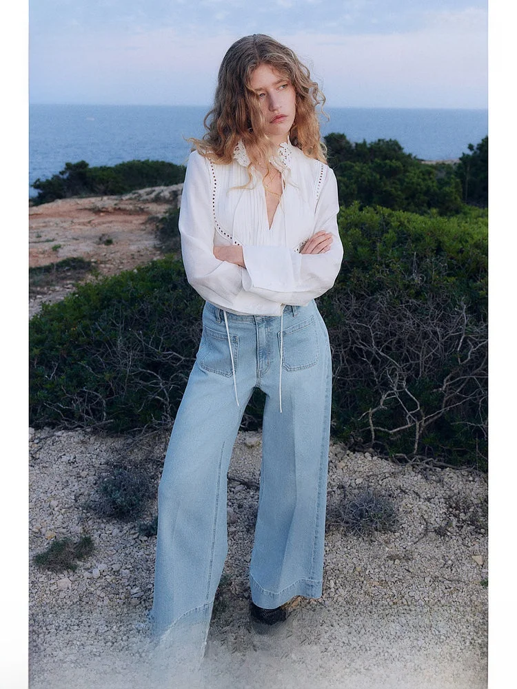 High Waist Wide Leg Denim Jeans Women's Spring Faion Waed Simple Elegance HM Casual Cotton Polyester Zipper ket
High Waist Wide Leg Denim Jeans Women's Spring Faion Waed Simple Elegance HM Casual Cotton Polyester Zipper ket