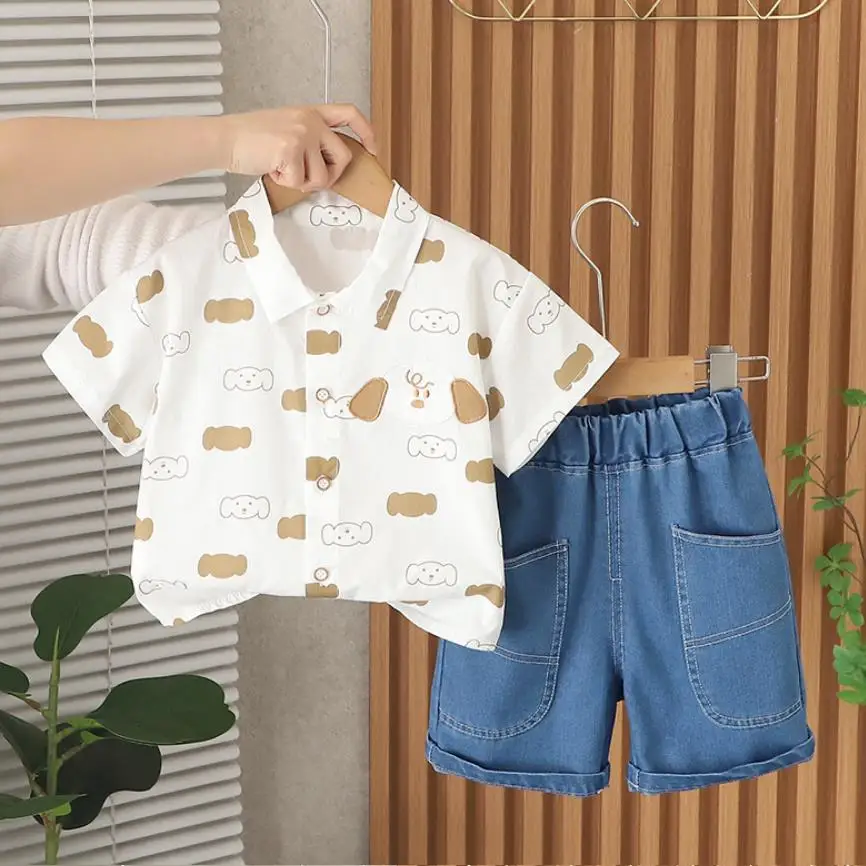 Korean Style Outfits For Infant Baby Clothes 2025 Summer Cartoon Puppy Short Sleeve Shirts And Shorts Toddler Boys Tracksuits
Korean Style Outfits For Infant Baby Clothes 2025 Summer Cartoon Puppy Short Sleeve Shirts And Shorts Toddler Boys Tracksuits
