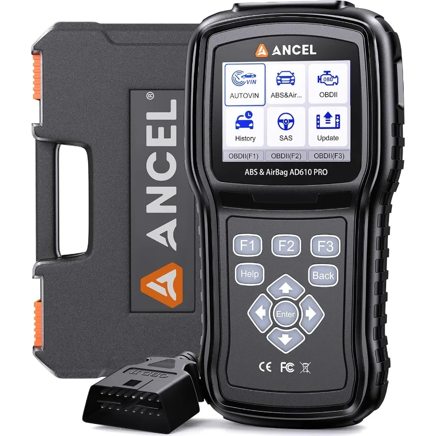 AD610 Pro OBD2 Scanner for Comprehensive Vehicle Diagnostics with ABS SRS Code Reader RealTime Data Monitoring AutoVIN Recognit