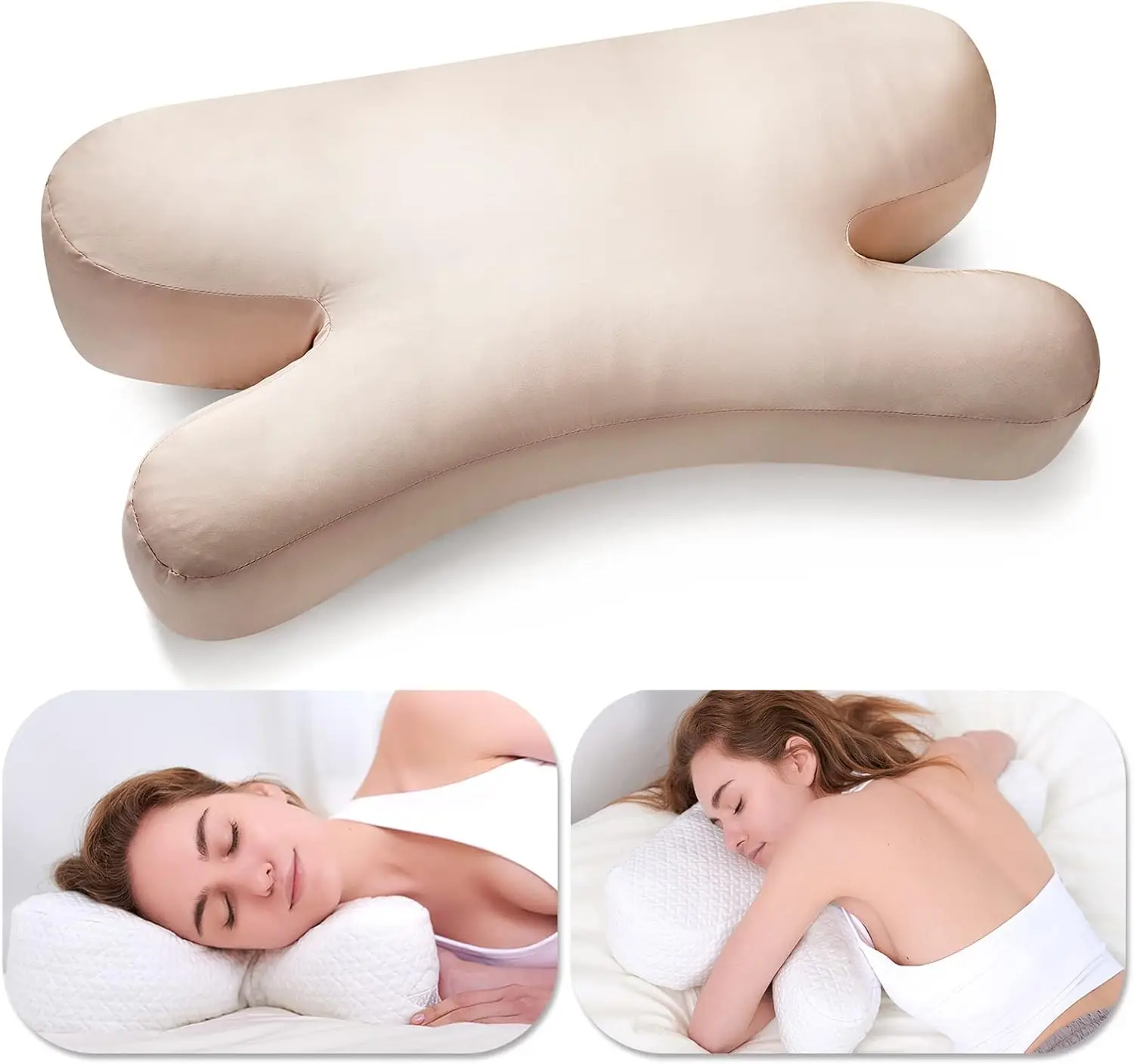 Side Sleeper Pillow Anti Wrinkle, Adjustable Gel Memory Foam for Neck Pain Relief, Regular White with Beige Nude Silk Pillowcase
Side Sleeper Pillow Anti Wrinkle, Adjustable Gel Memory Foam for Neck Pain Relief, Regular White with Beige Nude Silk Pillowcase