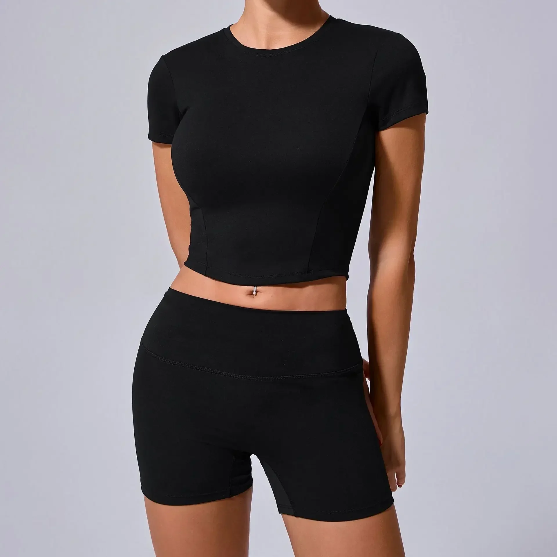 Seamless Yoga Sets Sports Fitness Tight Hip-lifting Shorts Short-Sleeved Suits Running Workout Gym Leggings Sets for Women
Seamless Yoga Sets Sports Fitness Tight Hip-lifting Shorts Short-Sleeved Suits Running Workout Gym Leggings Sets for Women