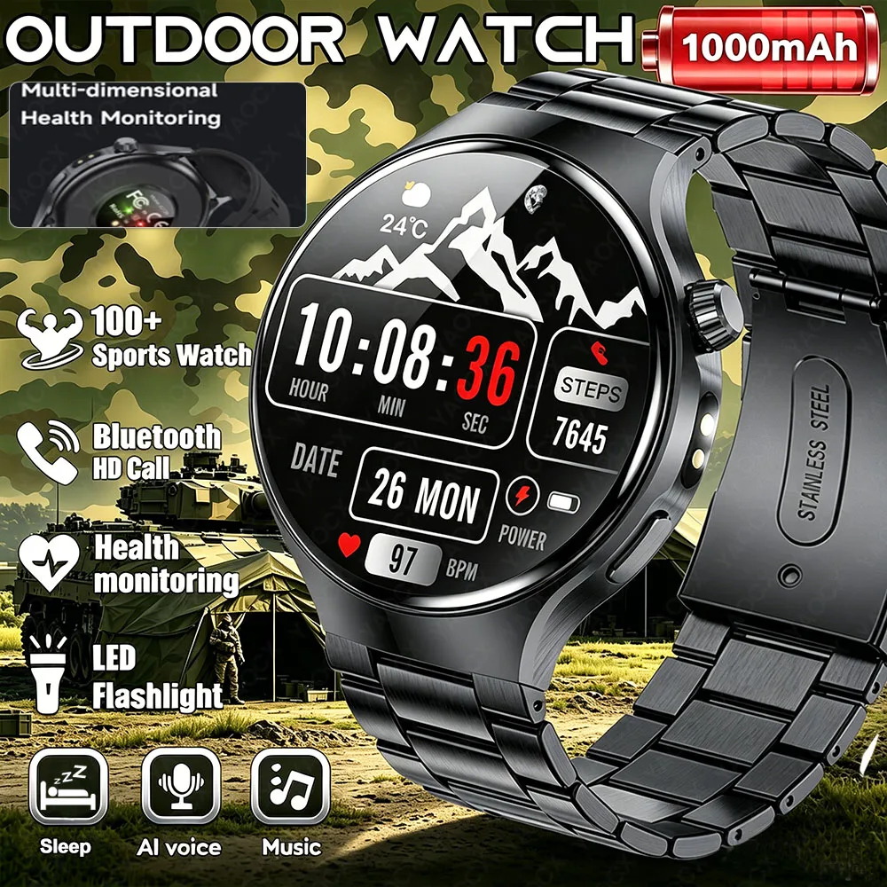 2026 Durable 1000mAh Large Battery Smart Watch Men 1.7" HD Screen IP68K Waterproof LED Flashlight Sports BT Call Smart Watches
2026 Durable 1000mAh Large Battery Smart Watch Men 1.7" HD Screen IP68K Waterproof LED Flashlight Sports BT Call Smart Watches