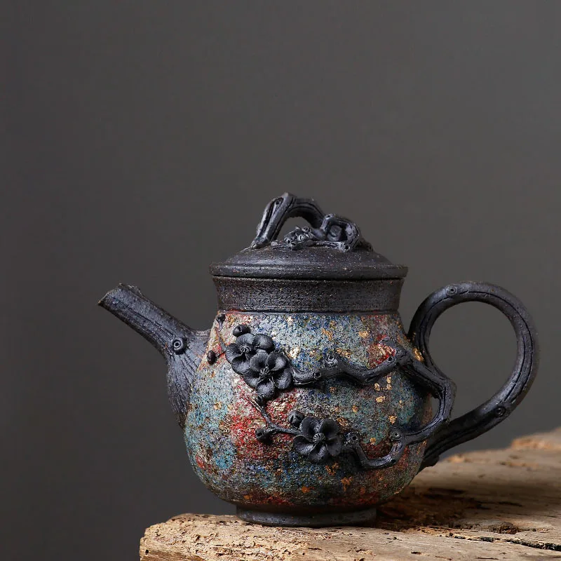 Pure handmade plum blossom teapot cup coarse pottery firewood single pot Japanese style
Pure handmade plum blossom teapot cup coarse pottery firewood single pot Japanese style