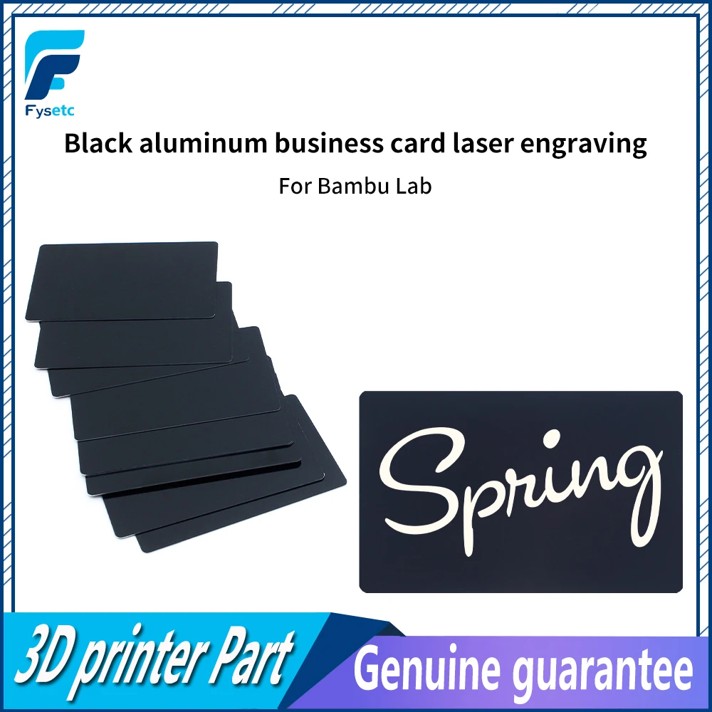 10Pcs For Bambu Lab Black Aluminum Business Card Laser Engraving Durable And Long-Lasting For 3D Printer Accessories
10Pcs For Bambu Lab Black Aluminum Business Card Laser Engraving Durable And Long-Lasting For 3D Printer Accessories