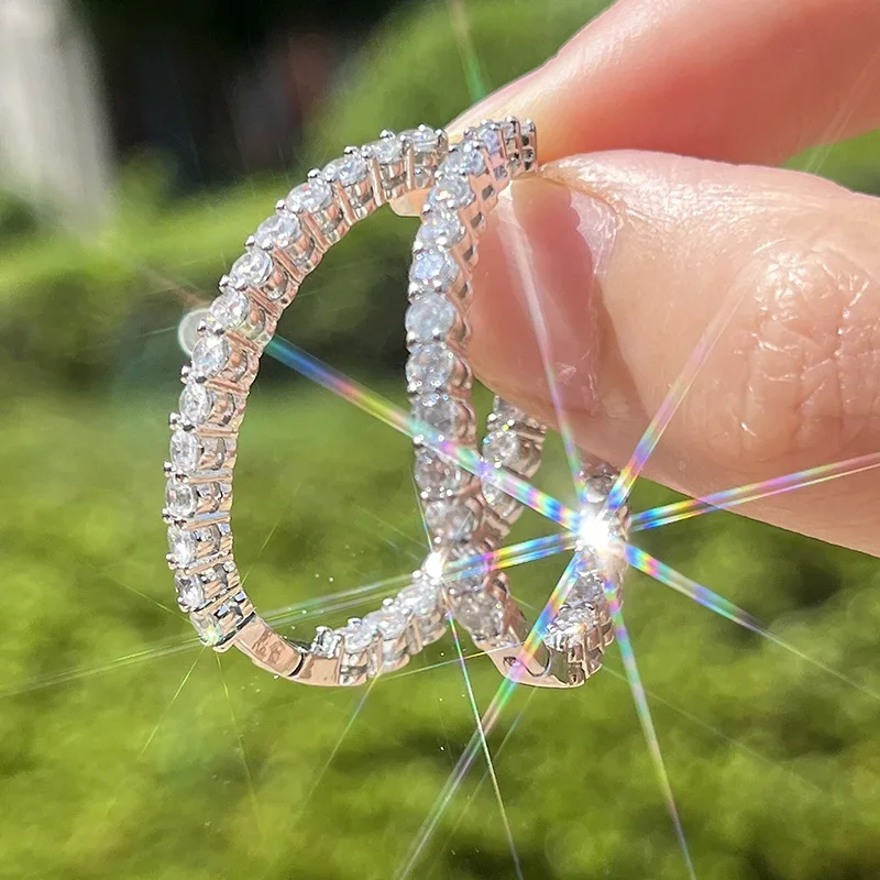 Sparkling Silver Color Circle Hoop Earrings with CZ Fashion Earrings for Women Good Quality Bridal Wedding Jewelry
Sparkling Silver Color Circle Hoop Earrings with CZ Fashion Earrings for Women Good Quality Bridal Wedding Jewelry