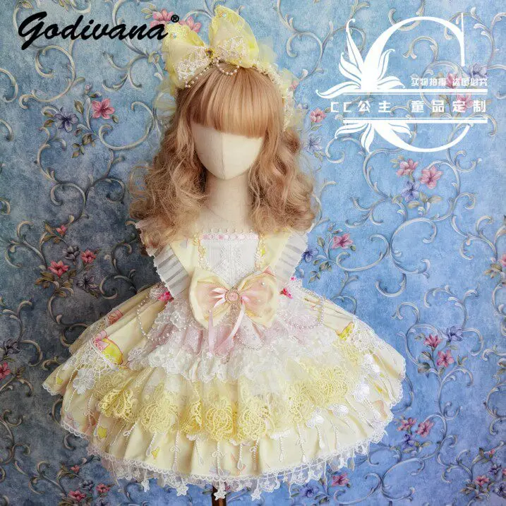 Original Handmade 2026 New Summer Sweet Baby Girls Lolita Princess Dress Kids Yellow Spanish Exquisite Lace Bow Birthday Gown
Original Handmade 2026 New Summer Sweet Baby Girls Lolita Princess Dress Kids Yellow Spanish Exquisite Lace Bow Birthday Gown