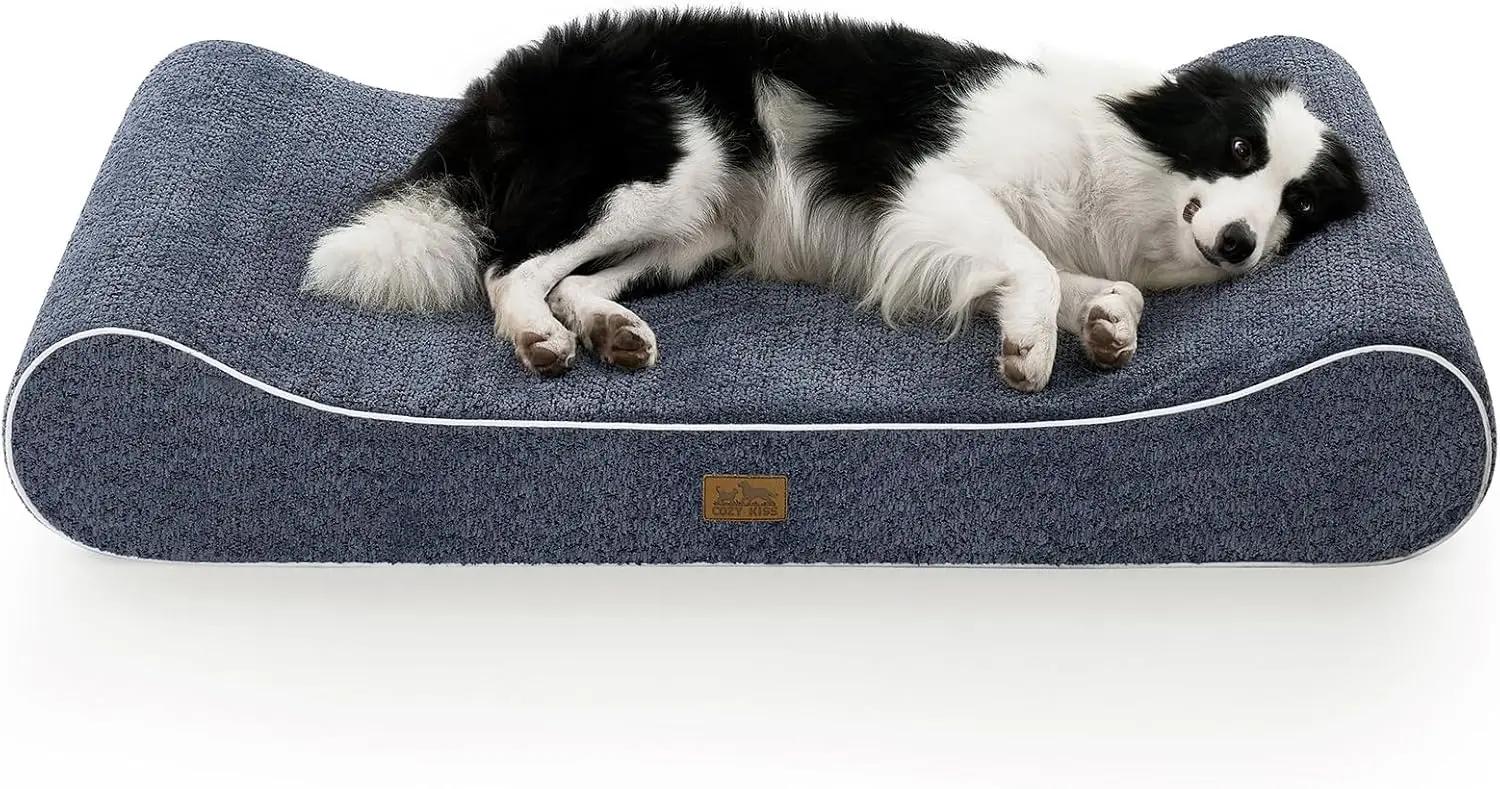 Orthopedic Dog Bed for Extra Large Dogs up to 140 lbs - Waterproof, Washable Cover, Blue, XL 51x36x8in
Orthopedic Dog Bed for Extra Large Dogs up to 140 lbs - Waterproof, Washable Cover, Blue, XL 51x36x8in