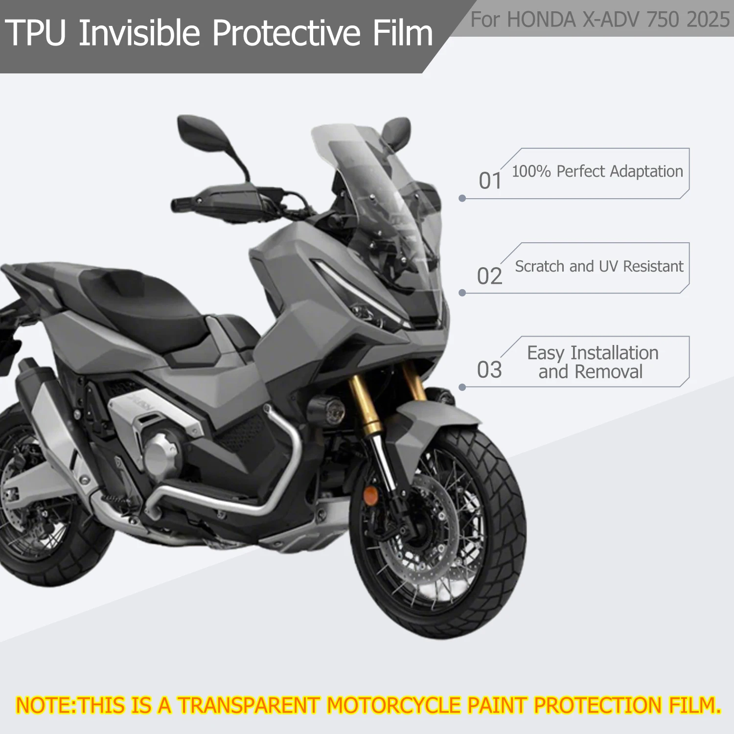 Motorcycle PPF Paint Protective Films Scratch-resistant For HONDA X-ADV 750 2025 TPU Transparent Body Protection Film Kit
Motorcycle PPF Paint Protective Films Scratch-resistant For HONDA X-ADV 750 2025 TPU Transparent Body Protection Film Kit