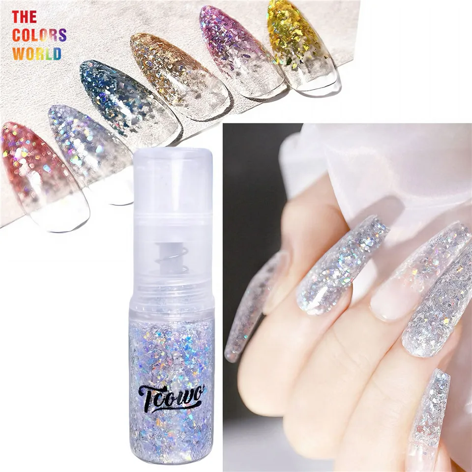 TCT-907 Holographic Irregular Shards Flakes Glitter With Spray Bottle For Nails And Hair Beautify Wedding Party Nightclub decor
TCT-907 Holographic Irregular Shards Flakes Glitter With Spray Bottle For Nails And Hair Beautify Wedding Party Nightclub decor