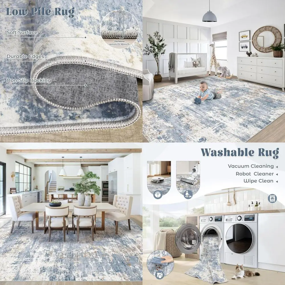 Современные абстрактные ковры 8x10 футов - моющиеся, мягкие, нескользящие, устойчивые к пятнам, для гостиной, спальни, детской, домашнего офиса (синий)
Современные абстрактные ковры 8x10 футов - моющиеся, мягкие, нескользящие, устойчивые к пятнам, для гостиной, спальни, детской, домашнего офиса (синий)