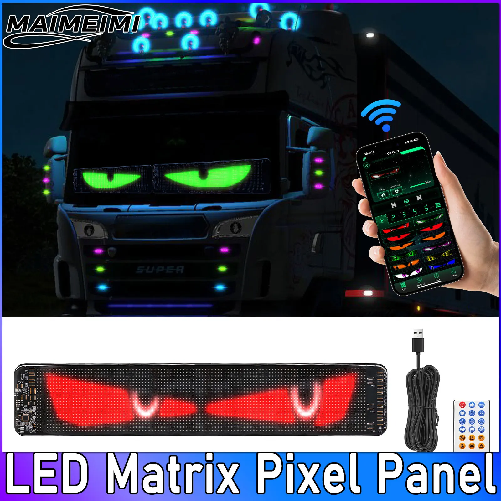 Colorful Devil Eyes Light for Car Window Flexible LED Display Screen Panel Demon Dynamic Big Eye Lights for Windshield
Colorful Devil Eyes Light for Car Window Flexible LED Display Screen Panel Demon Dynamic Big Eye Lights for Windshield