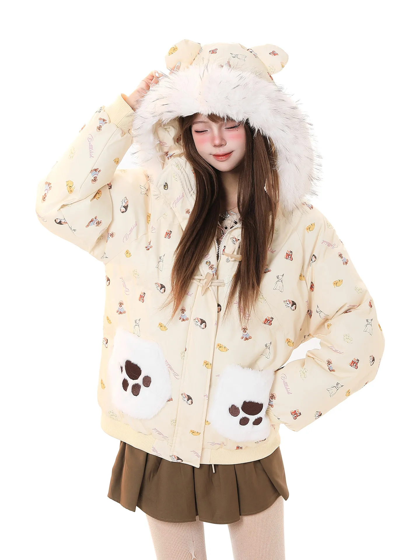 Sweet Cute Cartoon Print Hooded Thiened Cotton Jaet Women's Loose Warm Beautiful Coat Long Sve Zipper Closure Regular ...
Sweet Cute Cartoon Print Hooded Thiened Cotton Jaet Women's Loose Warm Beautiful Coat Long Sve Zipper Closure Regular ...