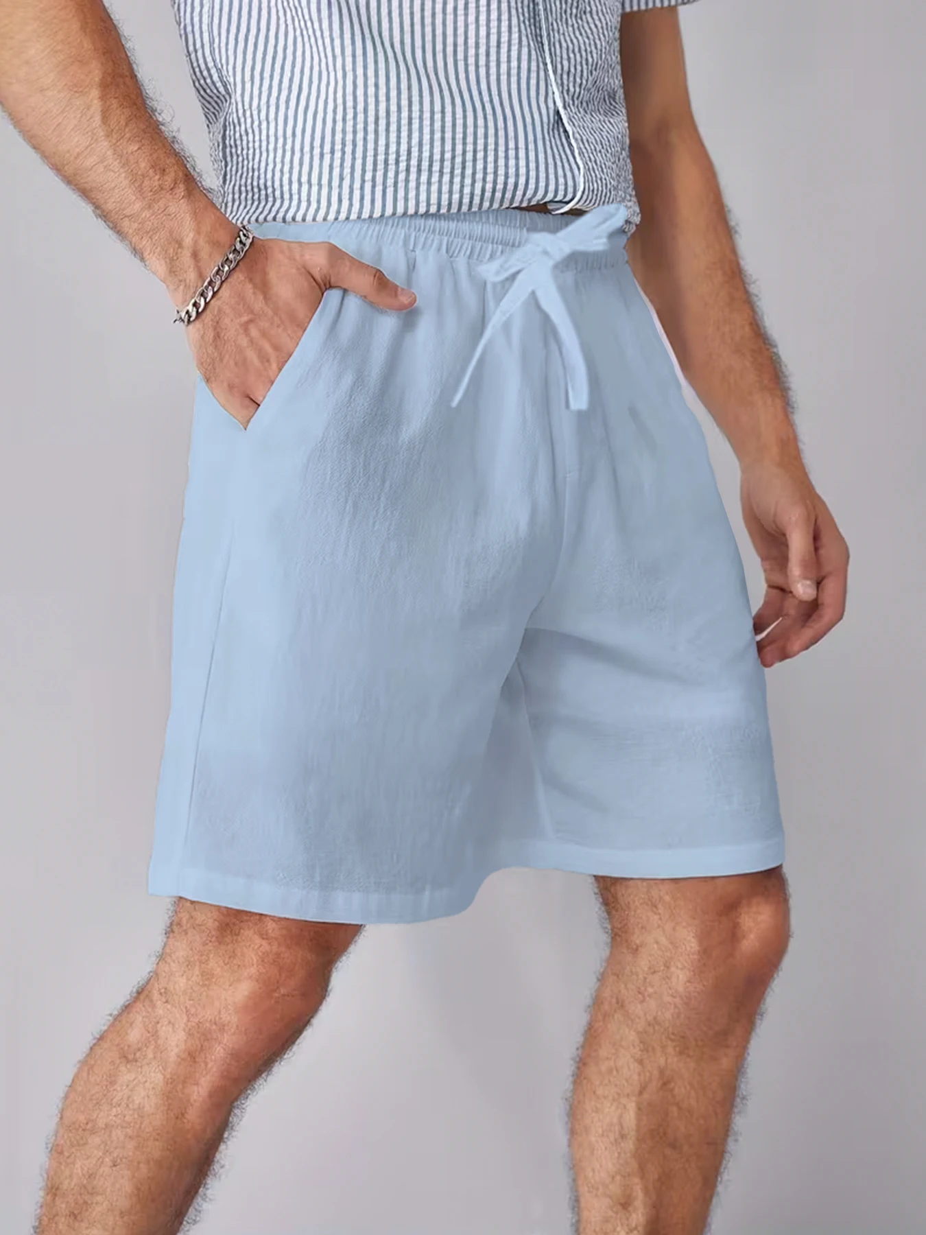 Men White Linen Shorts Summer Casual Elastic Waist Drawstring Loose Beach Shorts Breathable Comfortable Pockets Mens Fashion 202
Men White Linen Shorts Summer Casual Elastic Waist Drawstring Loose Beach Shorts Breathable Comfortable Pockets Mens Fashion 202