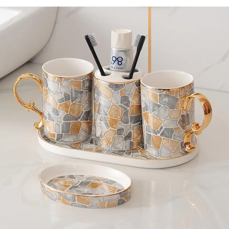 Light Luxury Bathroom Supplies Mouthwash Cup Lotion Bottle Toothbrush Holder Five-piece Home Decoration Storage Tray
Light Luxury Bathroom Supplies Mouthwash Cup Lotion Bottle Toothbrush Holder Five-piece Home Decoration Storage Tray