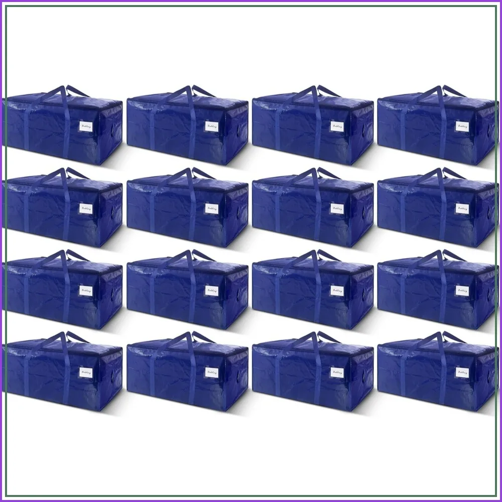 16 Pack Extra Heavy Duty Moving Bags with Strong Zipper & Carrying Handles, Sturdy Clothes Storage Totes, Packing Boxes for College, Dark Blue - 40 gal
16 Pack Extra Heavy Duty Moving Bags with Strong Zipper & Carrying Handles, Sturdy Clothes Storage Totes, Packing Boxes for College, Dark Blue - 40 gal