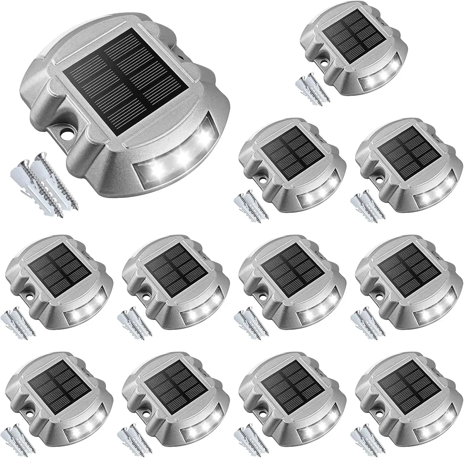 Solar Deck Lights Driveway Dock Lights, 12-Pack Led IP67 Waterproof Outdoor Warning Step Lights for Driveway Sidewalk Garden
Solar Deck Lights Driveway Dock Lights, 12-Pack Led IP67 Waterproof Outdoor Warning Step Lights for Driveway Sidewalk Garden