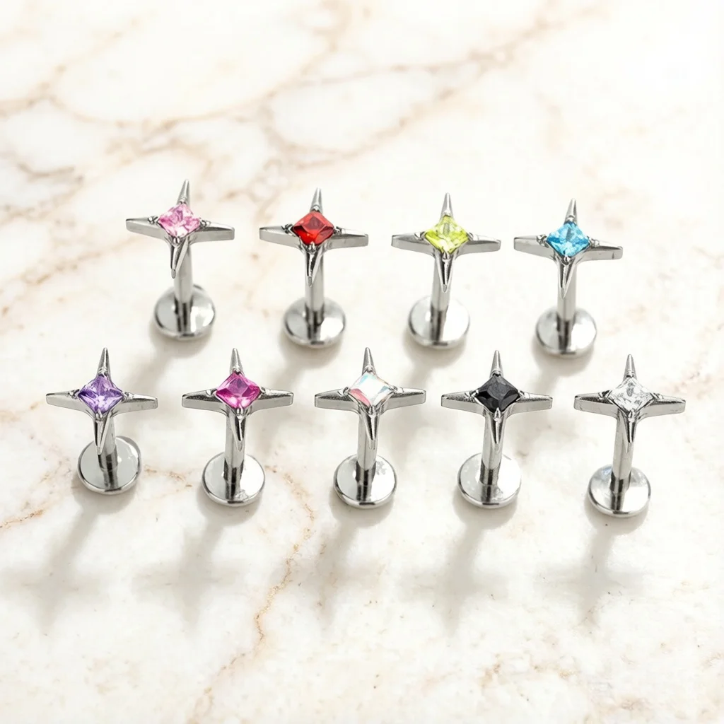 G23 Titanium 16G CZ Square Star Labret Tragus Helix Cartilage Flat Back Earring Nose Stud Medusa Piercing Jewelry
G23 Titanium 16G CZ Square Star Labret Tragus Helix Cartilage Flat Back Earring Nose Stud Medusa Piercing Jewelry
