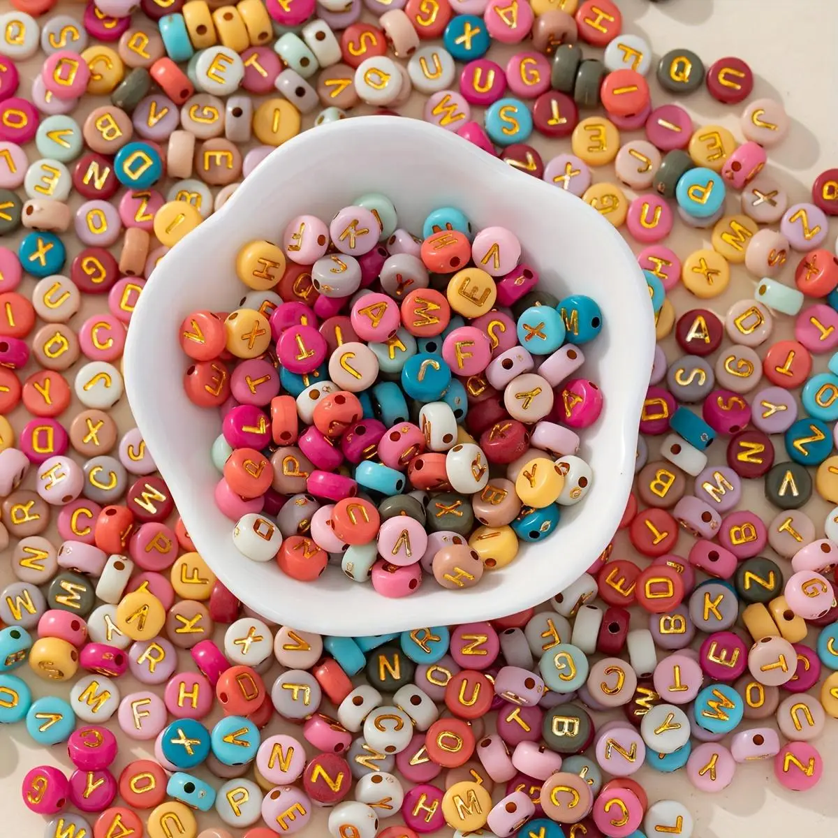 100 colorful flat letter-shaped acrylic beads, DIY bracelet pendant creative materials
100 colorful flat letter-shaped acrylic beads, DIY bracelet pendant creative materials