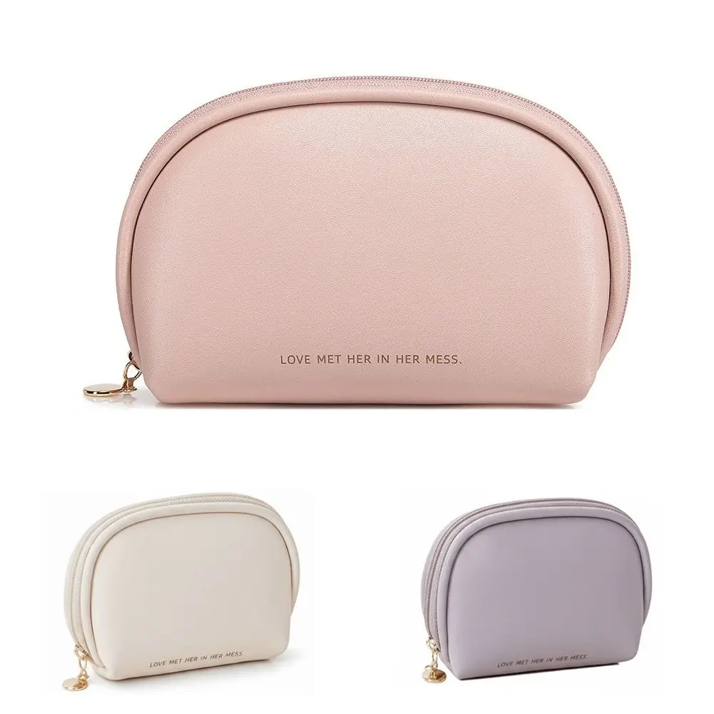 Trendy Portable Makeup Bag PU Leather Solid Color Cosmetic Bag Shell Shaped Waterproof Handbag Cosmetics Toiletries Storage
Trendy Portable Makeup Bag PU Leather Solid Color Cosmetic Bag Shell Shaped Waterproof Handbag Cosmetics Toiletries Storage