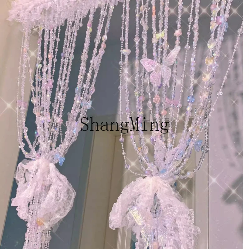 ZYY bedroom door curtain princess crystal bead curtain partition non-punching lace curtain
ZYY bedroom door curtain princess crystal bead curtain partition non-punching lace curtain