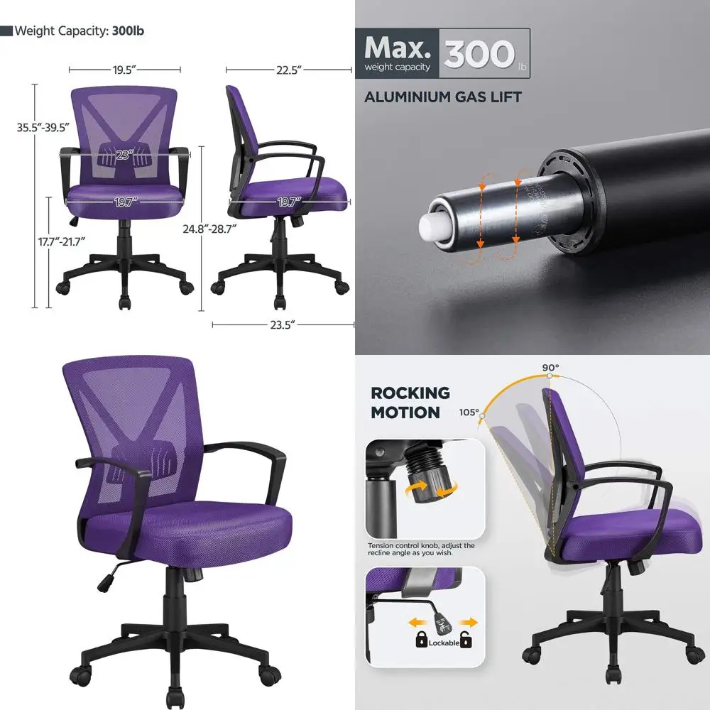 Ergonomic Swivel Office Chair with Adjustable Lumbar Support
Ergonomic Swivel Office Chair with Adjustable Lumbar Support