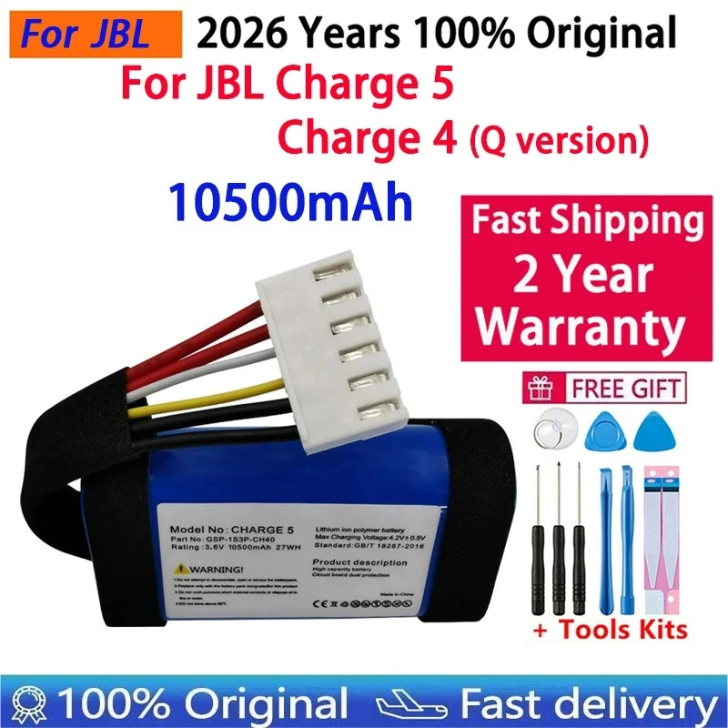 100% Original New For JBL Charge 5 Charge5 10500mAh Replacement Battery Wireless Bluetooth Speaker GSP-1S3P-CH40 batteries+Tools
100% Original New For JBL Charge 5 Charge5 10500mAh Replacement Battery Wireless Bluetooth Speaker GSP-1S3P-CH40 batteries+Tools