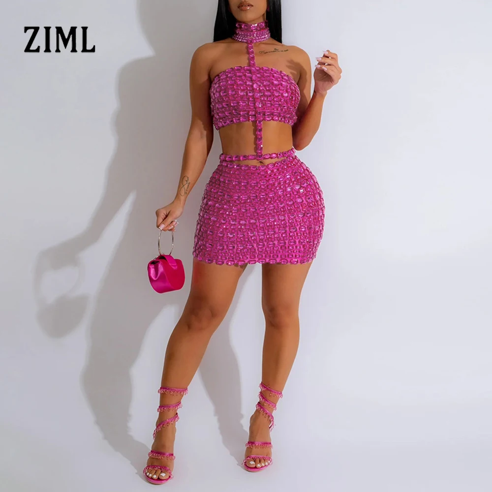 ZIML Solid Two Pieces Sets for Women Stand Collar Sleeveless Backless Chic Tops High Wiast Short Skirts Sexy Set Female Fashion
ZIML Solid Two Pieces Sets for Women Stand Collar Sleeveless Backless Chic Tops High Wiast Short Skirts Sexy Set Female Fashion
