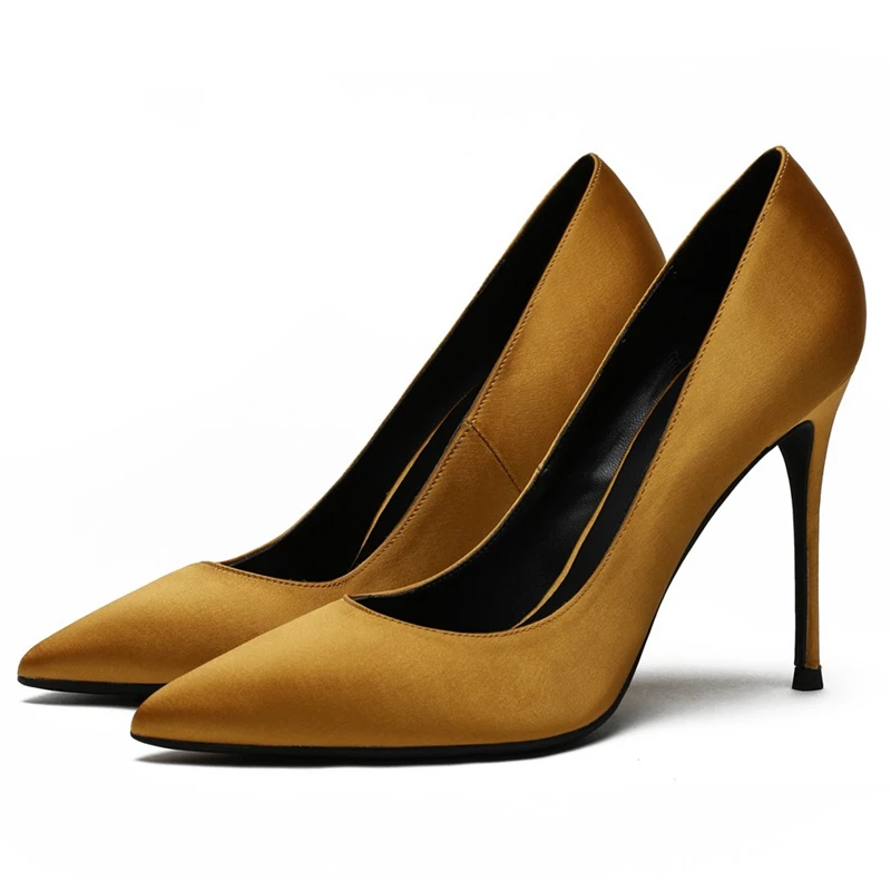 Elegant Lady Pumps High Quality Silk Pointed Toe 6cm/8cm/10cm Thin High Heels Classic Party Office Dress Women Shoes Green A08
Elegant Lady Pumps High Quality Silk Pointed Toe 6cm/8cm/10cm Thin High Heels Classic Party Office Dress Women Shoes Green A08