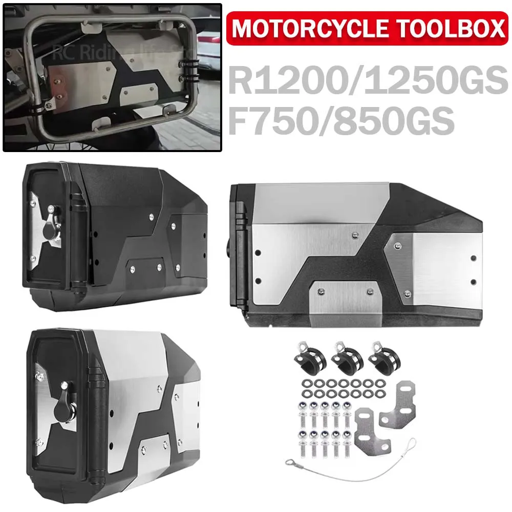 For BMW R1250GS F750GS F850GS R1200GS ADV GS R1250 Motorcycle Aluminum Toolbox Waterproof Left Side Tool Box For Benelli TRK502X