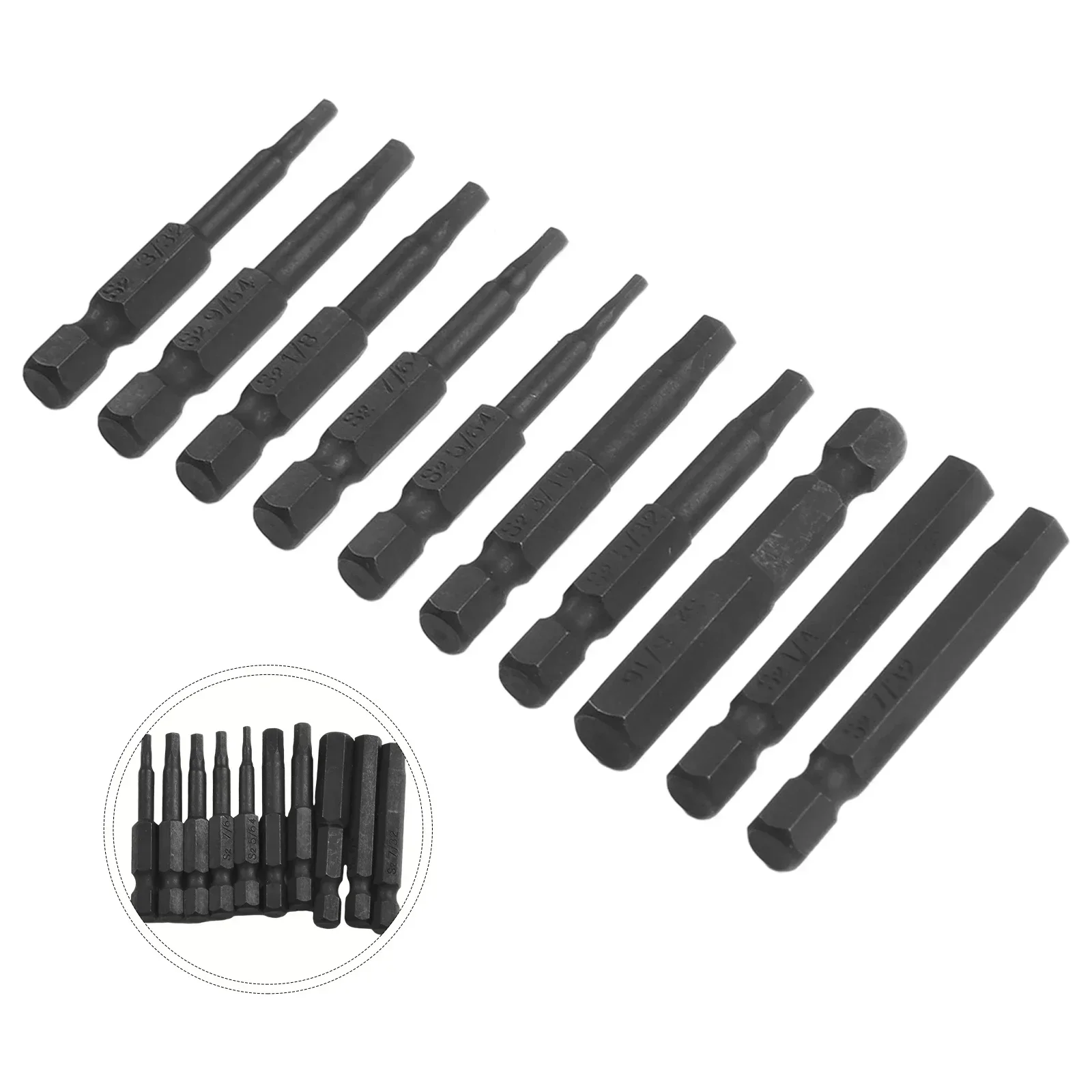 Drill Bit Set Hex Screwdrivers Alloy Black 5/32" 5/64" 50mm 9/64" 1/4Inch Shank Magnetic SAE Hex Head 1/4"
Drill Bit Set Hex Screwdrivers Alloy Black 5/32" 5/64" 50mm 9/64" 1/4Inch Shank Magnetic SAE Hex Head 1/4"