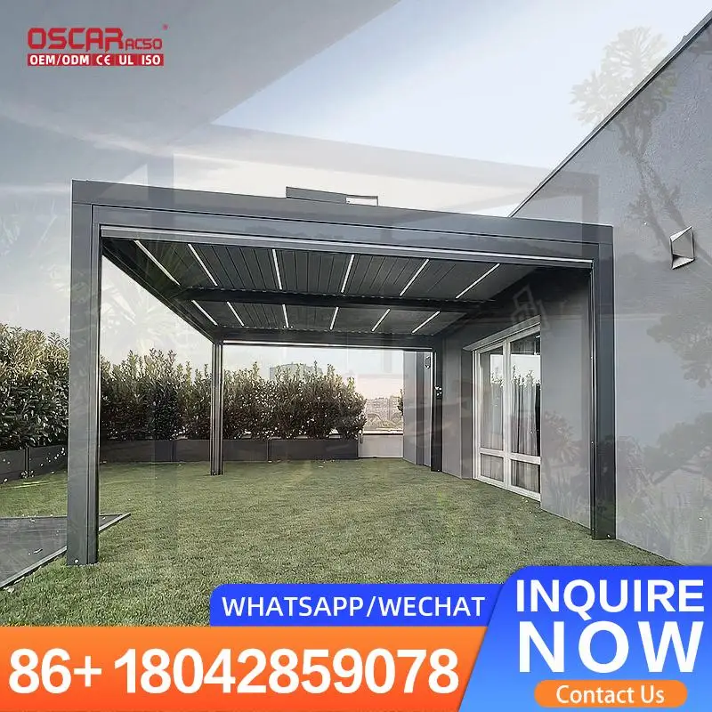 Motorized Customizable Electric Retractable Louvered Aluminum Luxury Waterproof for Patio Garden Backyard Pergola 
Motorized Customizable Electric Retractable Louvered Aluminum Luxury Waterproof for Patio Garden Backyard Pergola