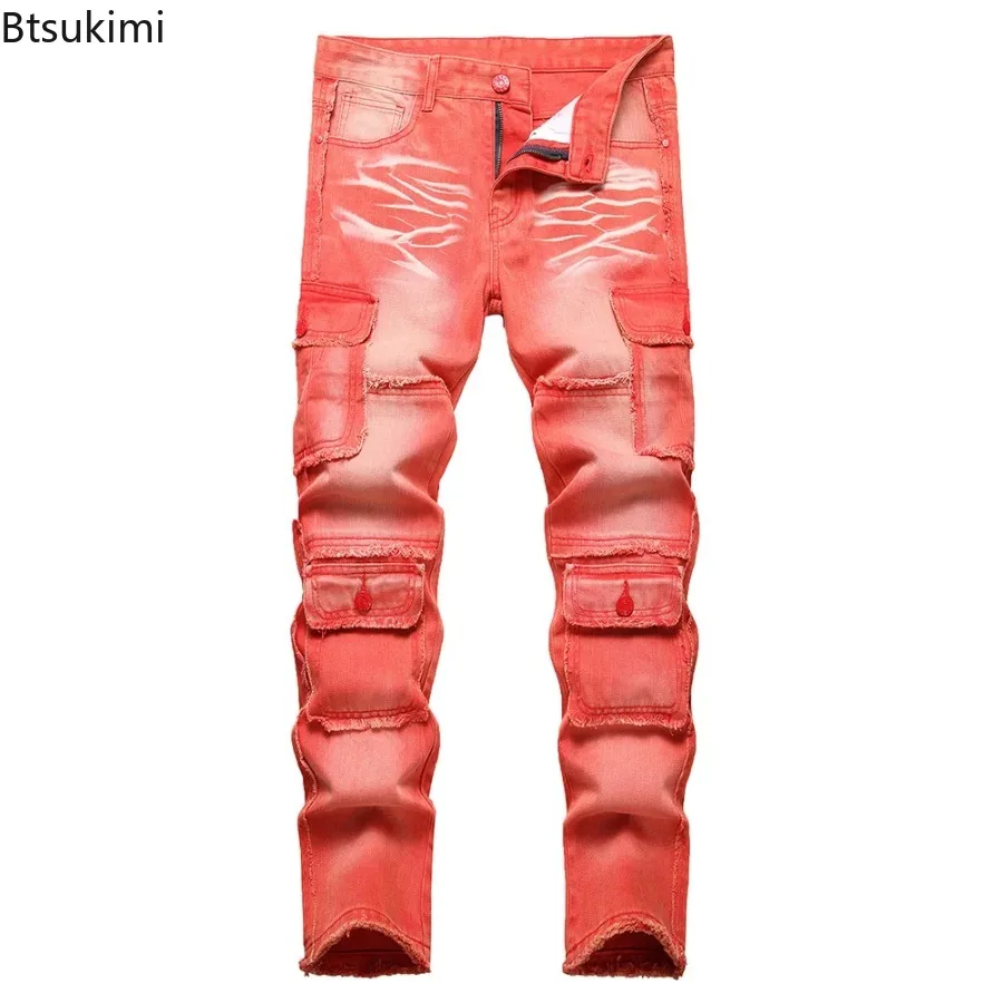 2026 New Men's Fashion Multi Pockets Cargo Denim Jeans Orange Red Fringe Non Stretch Cotton Pants Slim Casual Straight Trousers
2026 New Men's Fashion Multi Pockets Cargo Denim Jeans Orange Red Fringe Non Stretch Cotton Pants Slim Casual Straight Trousers