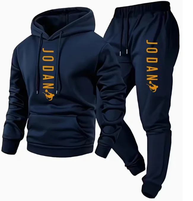 Men's Thickened Fleece Hooded Sweatshirt and Sweatpants Set, Letter Pattern Print - 2-Piece Set (Autumn/Winter)
Men's Thickened Fleece Hooded Sweatshirt and Sweatpants Set, Letter Pattern Print - 2-Piece Set (Autumn/Winter)