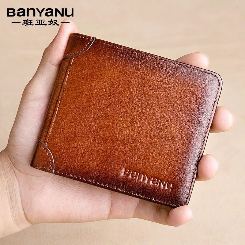 【Vintage Genuine Cow Leather】BANYANU Men's Wallet, Short Tri-Fold Slim Horizontal RFID Blocking, Multiple Card Slots & Gift Box
【Vintage Genuine Cow Leather】BANYANU Men's Wallet, Short Tri-Fold Slim Horizontal RFID Blocking, Multiple Card Slots & Gift Box