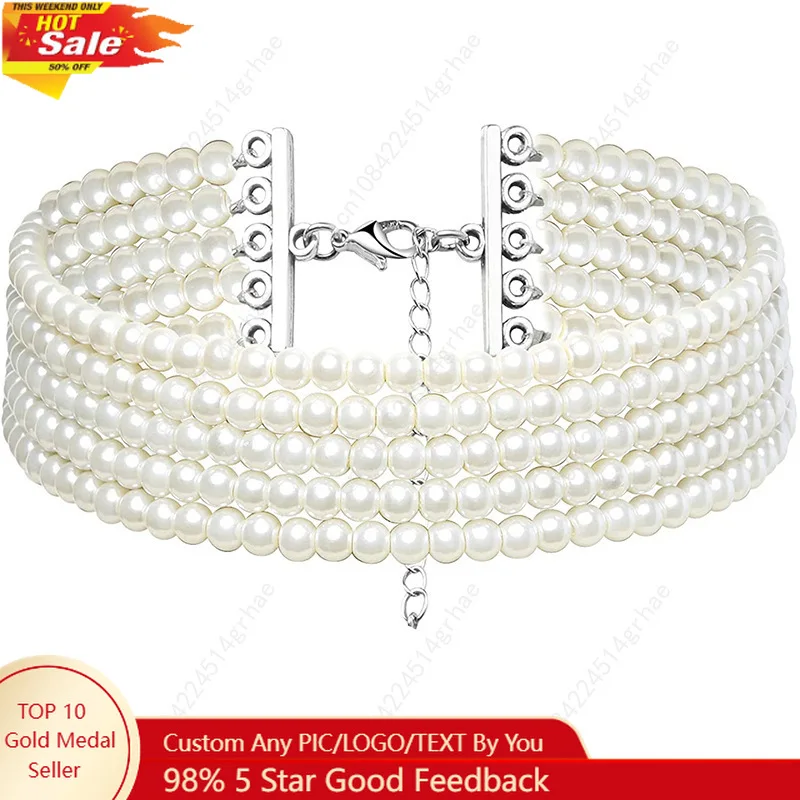Fashion Multilayer Elegant White Pearl Collar Choker Necklace For Women Beaded Handmade Wedding Banguet Necklace Vintage Jewelry
Fashion Multilayer Elegant White Pearl Collar Choker Necklace For Women Beaded Handmade Wedding Banguet Necklace Vintage Jewelry