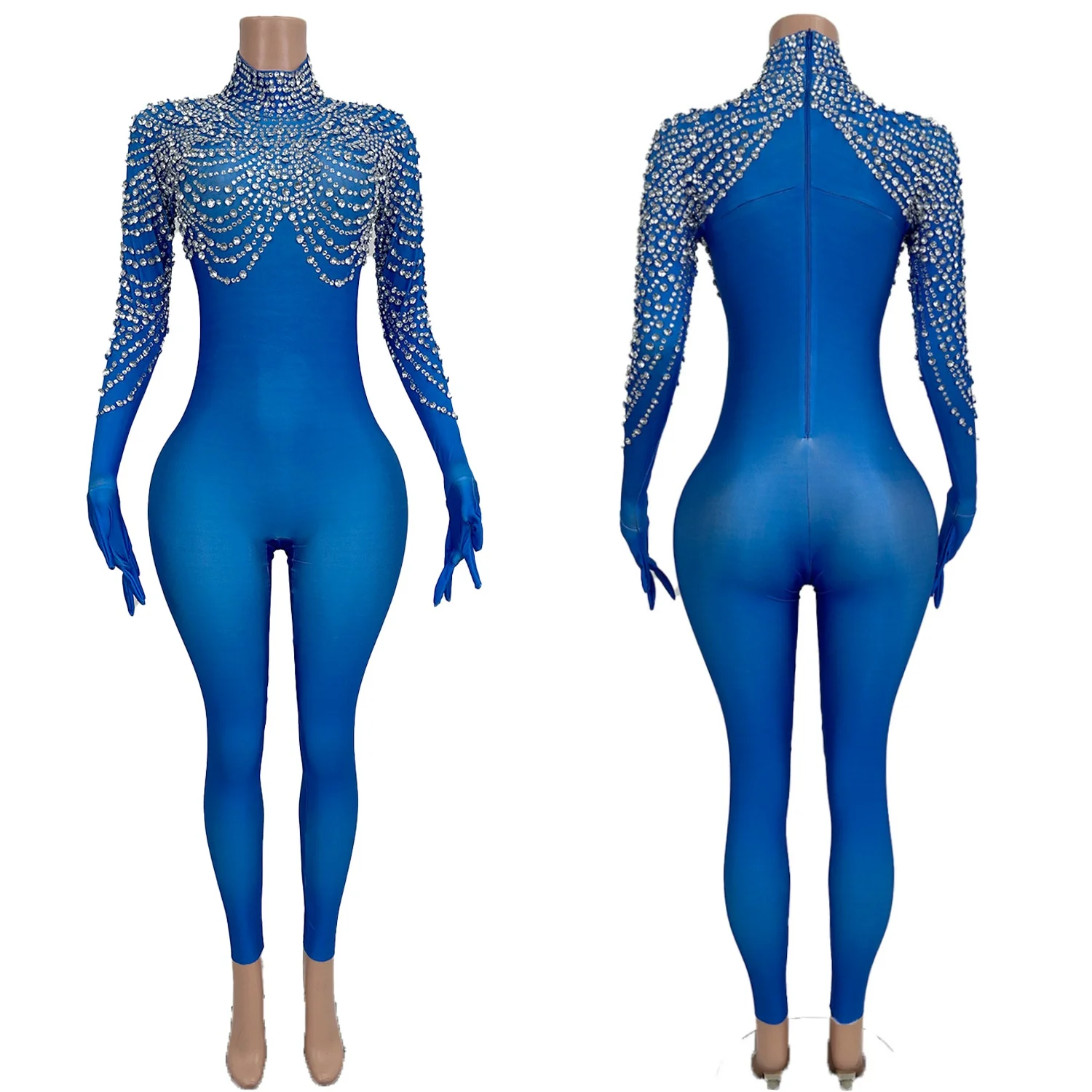 Sparkly Rhinestones Halloween Tight Fitting Jumpsuit Women Dancer Singer Stage Performance Wear Nightclub Party Outfit Pijian
Sparkly Rhinestones Halloween Tight Fitting Jumpsuit Women Dancer Singer Stage Performance Wear Nightclub Party Outfit Pijian