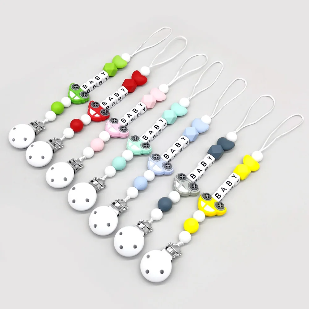 Customizable Personalized Name Baby Cartoon Pacifier Clips Chains Silicone Beads Newborn Accessories Teething Toys Chew Gifts
Customizable Personalized Name Baby Cartoon Pacifier Clips Chains Silicone Beads Newborn Accessories Teething Toys Chew Gifts
