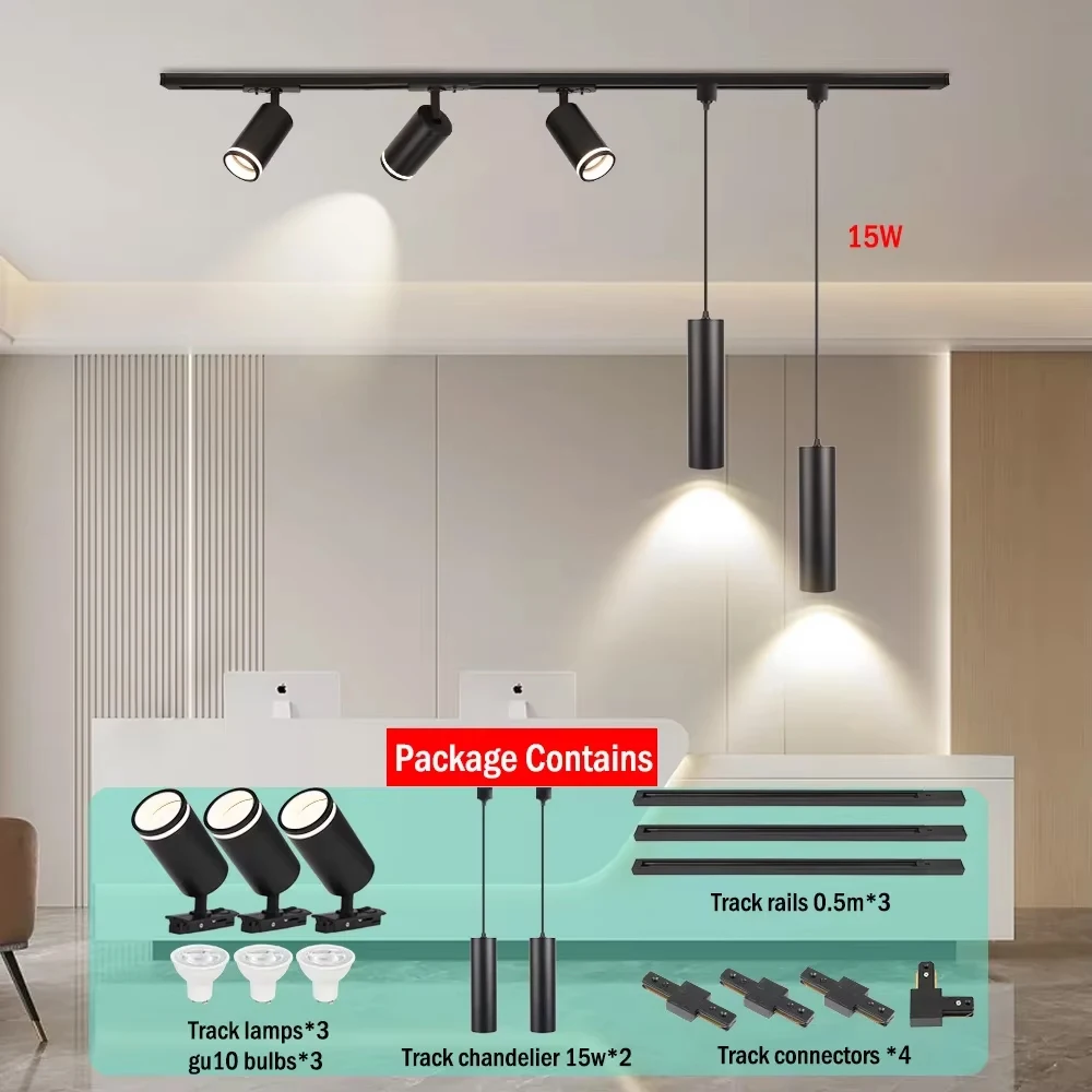 Track Light 85-265V gu10 Ceiling Track Lamp Rail Lighting System Set Rails Spot Clothing Shop Living Room Store Home Free bulb
Track Light 85-265V gu10 Ceiling Track Lamp Rail Lighting System Set Rails Spot Clothing Shop Living Room Store Home Free bulb